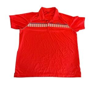 Adidas‎ Adizero Golf Polo Shirt Mens 2XL Red Short Sleeve Graphic Athletic